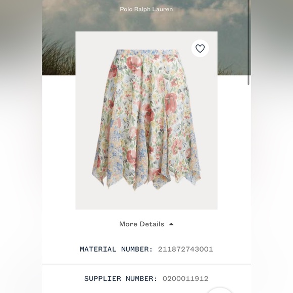 Ralph Lauren Dresses & Skirts - Polo Ralph Lauren Size 2 Georgette Handkerchief Skirt Floral MSRP$348